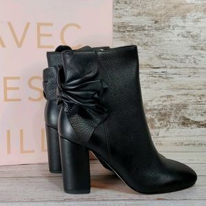 Avec Les Filles | Goth Glam Remi Black Leather Ankle Boot